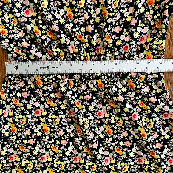 NEW LOFT Outlet Midi Floral Dress 4P Petite Wedding Guest Puff Sleeve V-neck‎ - Picture 10 of 11